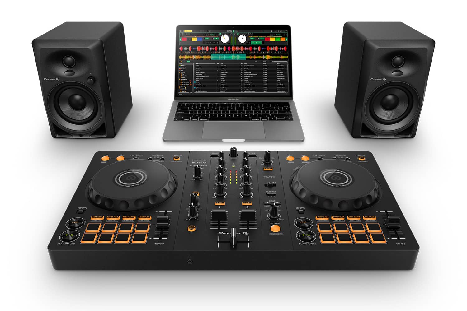 Configuración del Controlador DDJ-FLX4 con Serato DJ, laptop y monitores