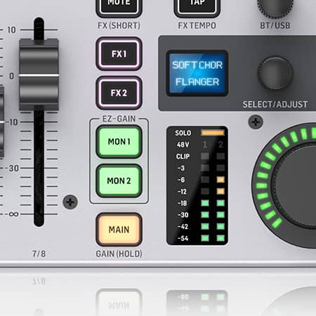 Control EZ-Gain de la interfaz FLOW 8
