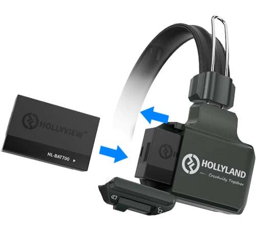 Auricular con intercambio de batería Hollyland Solidcom C1-4S vista de perfil