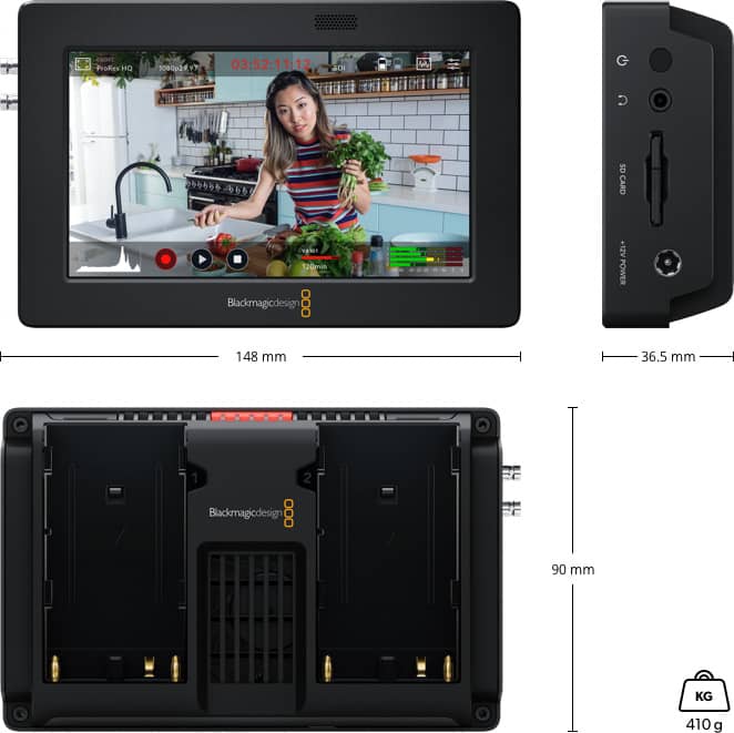 Blackmagic Video Assist 5” 3G dimensiones