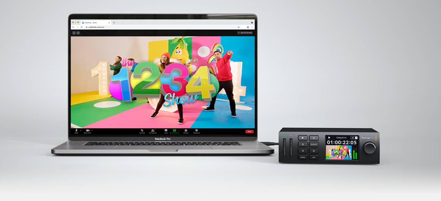 HyperDeck Studio HD Mini conectado a una laptop