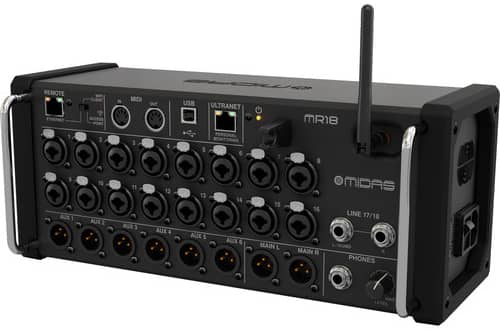 Mixer Midas MR18 vista de perfil