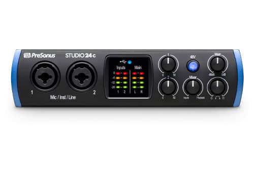 PreSonus Studio 24C Interfaz USB-C vista frontal