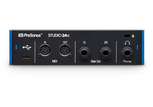 PreSonus Studio 24C Interfaz USB-C vista posterior