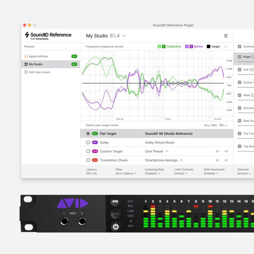 Sound Reference Software de calibración multicanal e interface AVID