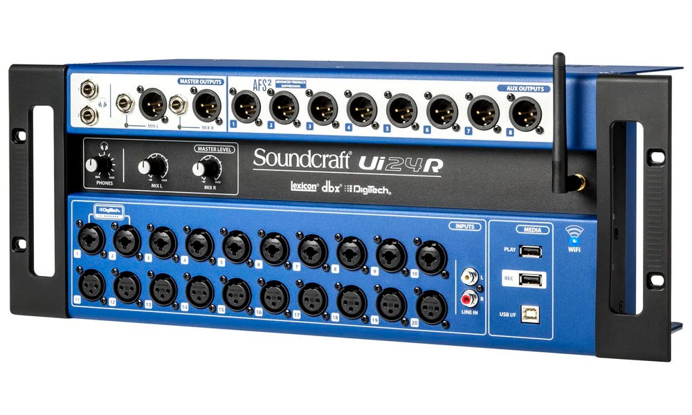 Entradas USB, antena del Soundcraft UI24R Mezclador Digital