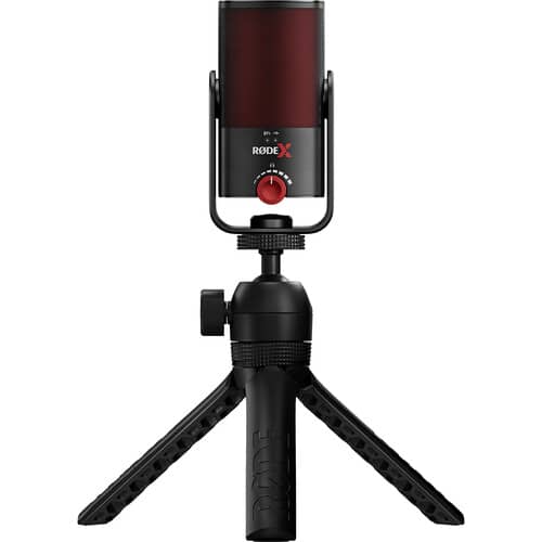 Micrófono de condensador RODE X XCM-50 vista frontal montado en un trípode