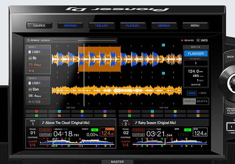 Display 10.1 del XDJ-RX3 Sistema de DJ Todo en Uno