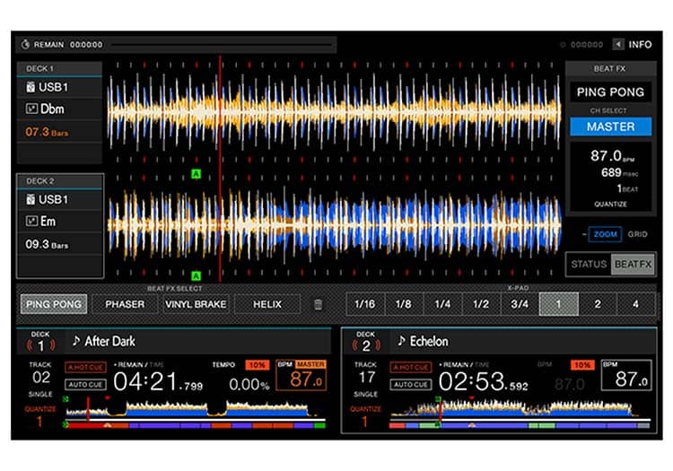 Display 10.1 del XDJ-RX3 Sistema de DJ Todo en Uno