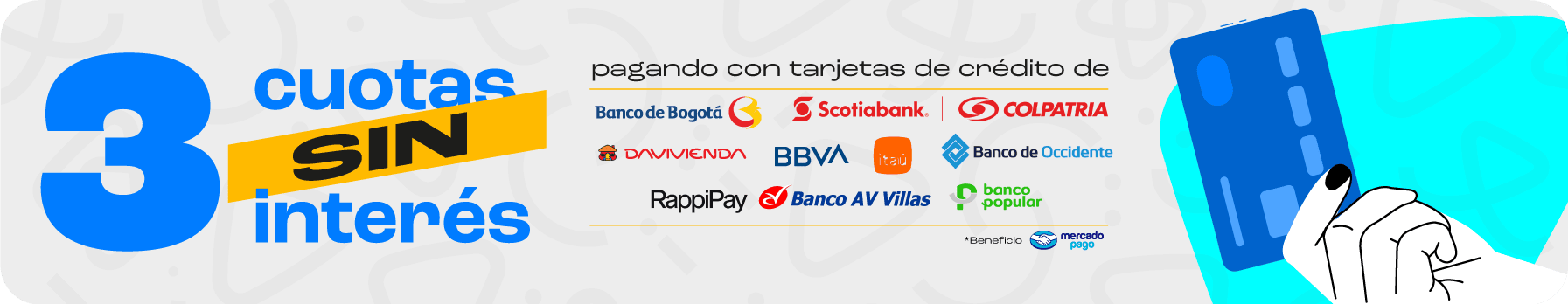Beneficio Mercado Pago 3 cuotas sin inter&eacute;s