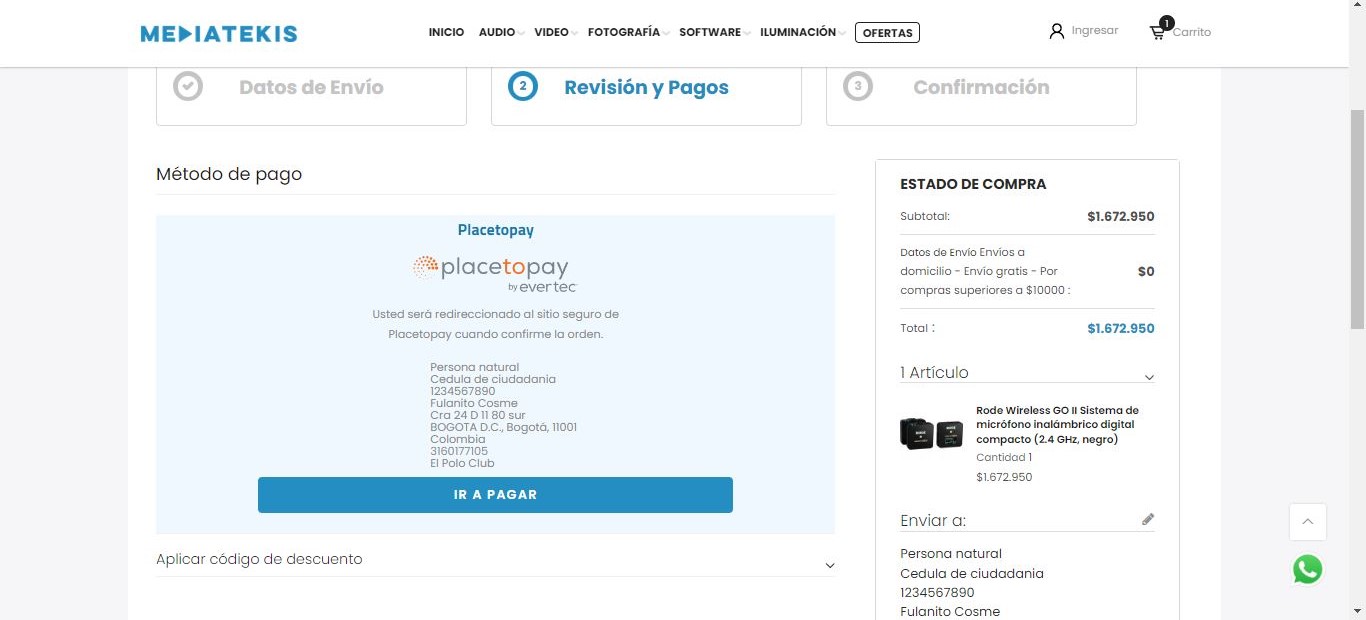 Detalles de la compra MEDIATEKIS