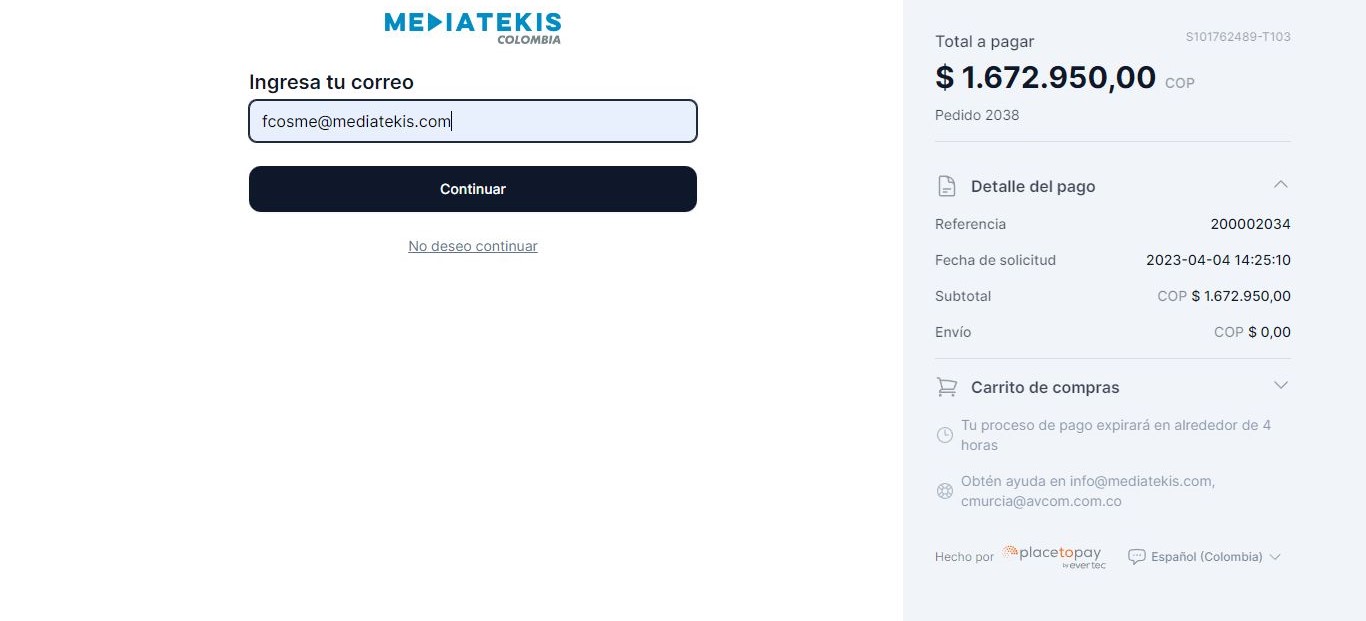 Resumen de tu pedido MEDIATEKIS