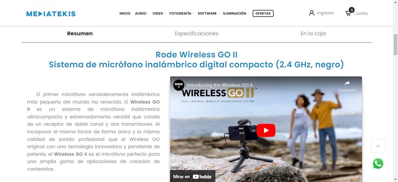 Resumen, especificaciones y contenido
